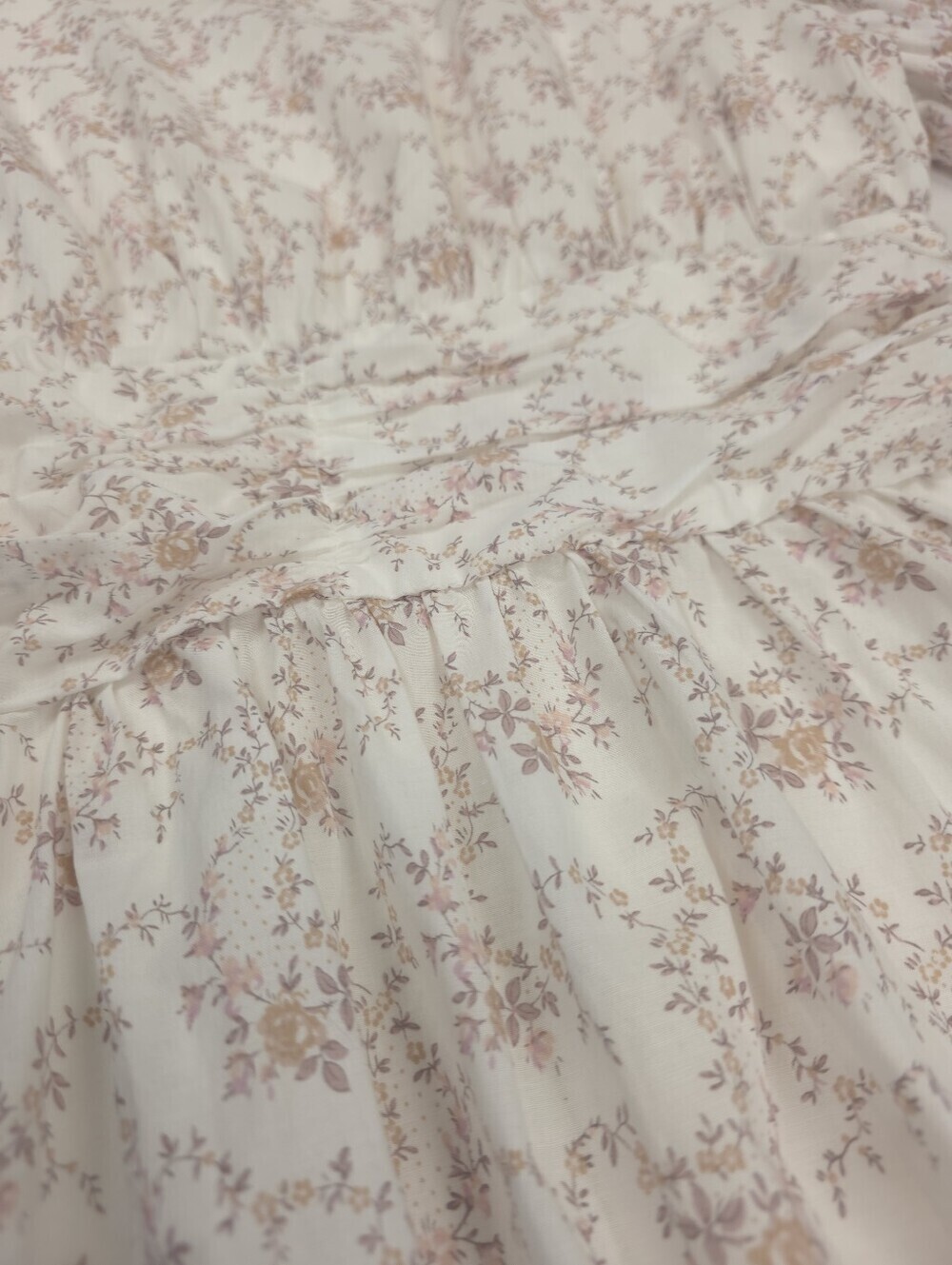 Olivacous White Floral Puff-Sleeve Dress Sz M - Picture 7 of 13